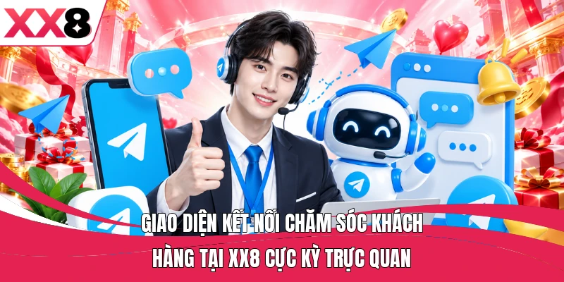 Giao diện kết nối chăm sóc khách hàng tại XX8 cực kỳ trực quan