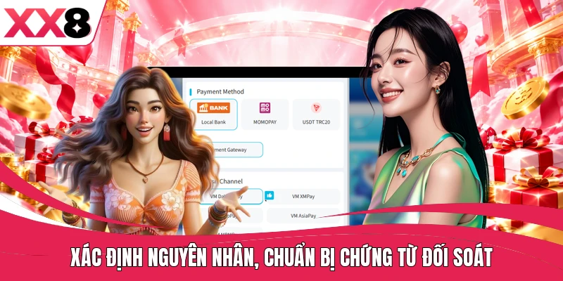 Xác định nguyên nhân, chuẩn bị chứng từ đối soát